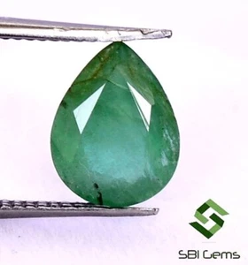 9x7 mm Certified Natural Emerald Pear Cut 1.39 Cts Untreated Loose Gemstone - Picture 1 of 7