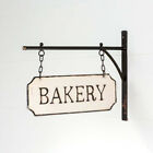 Vintage Style Shabby Rustic Hanging Metal Bakery Sign With Hanging Bar