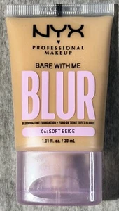 NYX PROFESSIONAL MAKEUP Bare With Me BLUR Tint Foundation - 06 Soft Beige - Picture 1 of 2