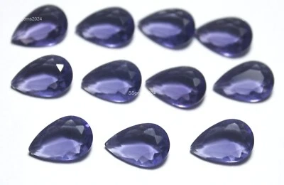 Lab-Created Amethyst Bracelet Supply Pear Faceted 10 Pcs Lot 3x10x14 mm - Image 1 of 4