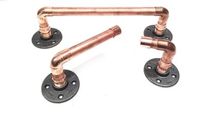 Copper Bathroom Set 3/4" Pipe With Towel, Robe And Toilet Paper Holder - Picture 1 of 5