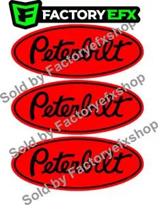 3 Custom Peterbilt Grille Hood Decal Emblems Truck Red & Black 359 378 379 353 - Foto 1 di 4