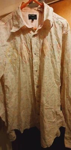 Pastel floral western vintage Popper shirt by Energie gold Large / Medium - Picture 1 of 8