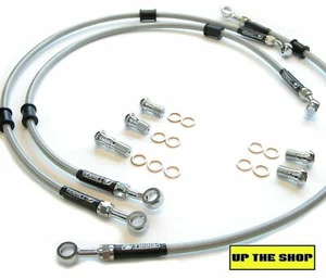 YAMAHA FZS600 FAZER 1997-03 VENHILL F&R s/steel braided brake line hose set - Picture 1 of 3
