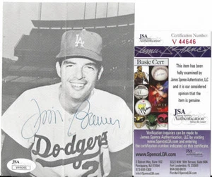 JIM BREWER DODGERS D. 1987 SIGNED AUTO 4X6 ORIGINAL PHOTO POST CARD JSA V44646 - Picture 1 of 1