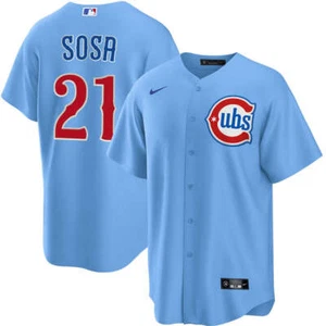 Chicago Cubs Sammy Sosa #21 Nike Light Blue 2025 Official MLB Player Jersey - Picture 1 of 3