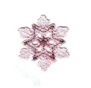SNOWFLAKE (1 1/4") PINK METALLIC IRISIEREND Bügelbild Patch Schneeflocke - Bild 1 von 1