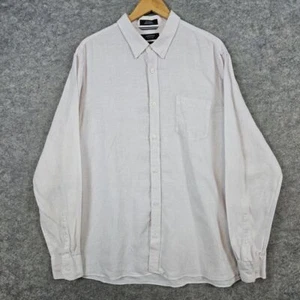 Nordstrom Men's Shop 100% Linen Slim Fit Size XL Shirt Pale Pastel Pink Preppy - Picture 1 of 8
