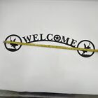 Rustic Home Decor Bull RideThemed Welcome Signs Wilderness Metal Lodge Cabin New