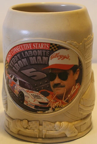 1996 Terry Labonte Iron Man Kellogg's 6" High Stein Mug Cover