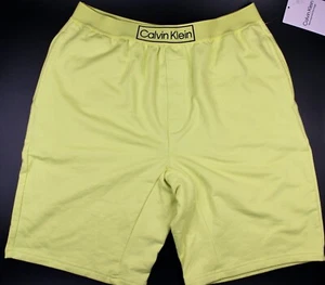 Calvin Klein Men's CK Reimagined Heritage Pajama Sleep Terry Shorts Medium Green - Picture 1 of 7