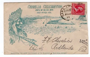 1894 Cabrillo Celebration San Diego CA - Native American 2-Sided Illustrated - Picture 1 of 2