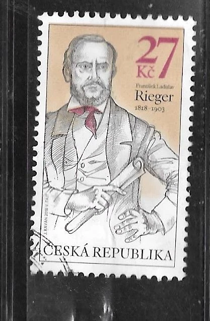 捷克共和国 SC#3771 2018 年已发布使用 XF F.RIEGER 纪念最近邮票 — 第 1/1 张图片
