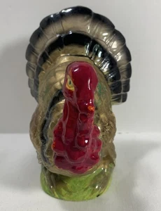 Centrotavola tacchino ceramica vintage dipinto a mano colorato Ringraziamento 6x5x4 in - Foto 1 di 19