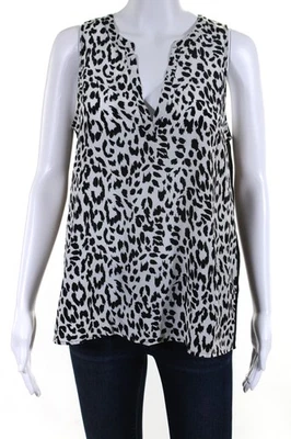 Blusa Regata Joie Feminina Seda Estampa Animal Decote V Branca Tamanho P - Imagem 1 de 4