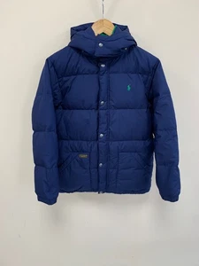 POLO RALPH LAUREN NAVY BLUE DOWN PUFFER JACKET , size L (14-16) - Picture 1 of 15