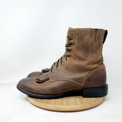 Ariat Heritage Lacer Boots Womens 8 Brown Leather Paddock Equestrian Riding Shoe - Image 1 of 4