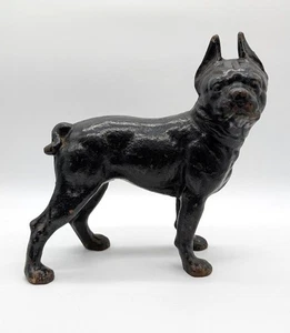 Antique Cast Iron Boston Terrier Doorstop 10 in Vintage Dog Pet Animal Hubley - Picture 1 of 11