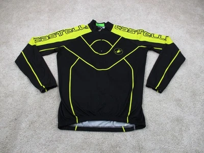 Castelli Cycling Jersey Mens Medium Black Yellow Scorpion Long Sleeve Zip Italy - Image 1 of 4