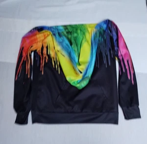 Markenloser Hoodie Herren oder Damen Größe L individuell regenbogenfarben top - Bild 1 von 9
