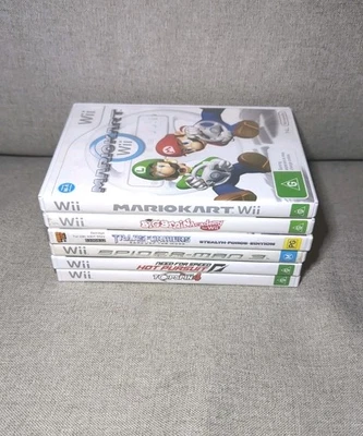 Nintendo Wii 6 Games Lot Mario Kart Need For Speed Spiderman Transformers Tennis - Image 1 of 4