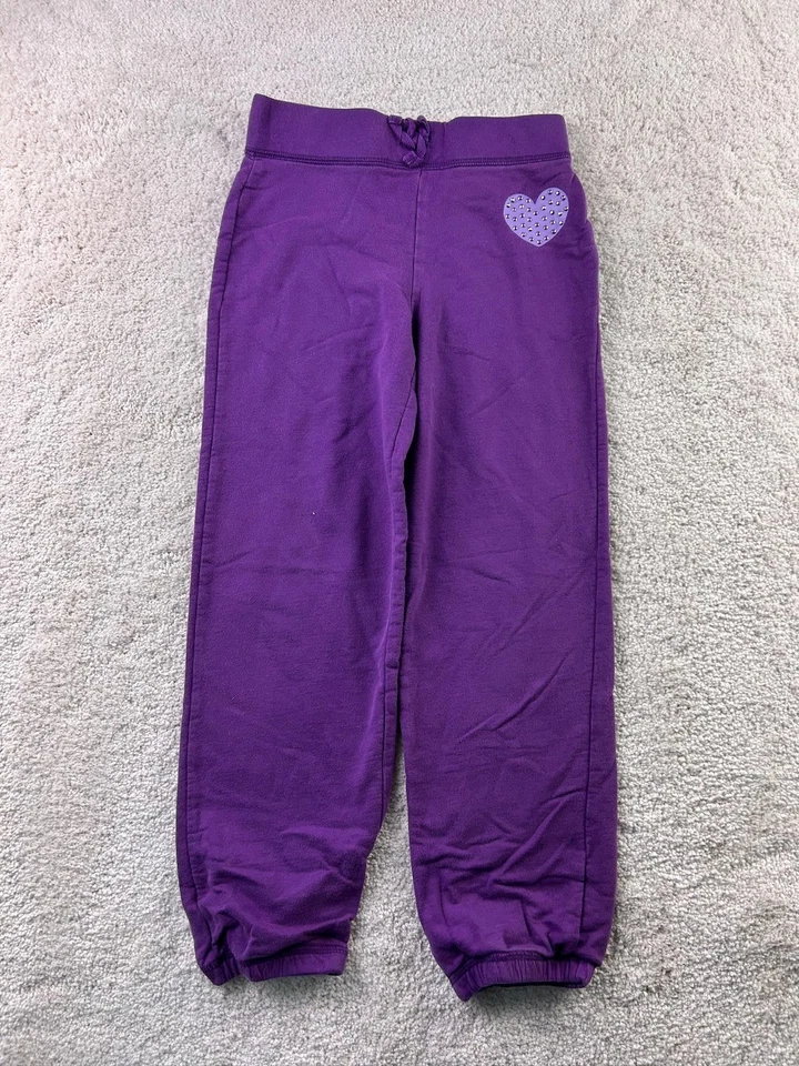 Pantalones Circo Niñas Pequeños 6 6X Púrpura Corazón Adornado Pantalones de Sudadera Salón Joggers Foto 1 de 4
