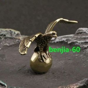 Solid Brass Eagle Figurine Small Statue Home Ornaments Animal Figurines Gift New - Picture 1 of 4