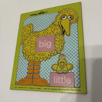 Rompecabezas vintage Playskool Plaza Sésamo Big Bird & Little Bird 13 piezas 1973 Foto 1 de 2