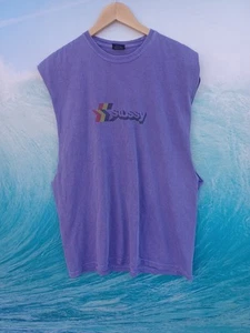 Stussy Muscle Tee Shirt Mens XL Purple Pigment Dyed Bundle Tank Top #0084 - Picture 1 of 8