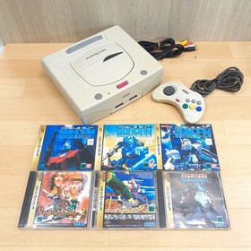 Sega Saturn Console Japan White Bundle with 6 Games Gundam Virtua Fighter