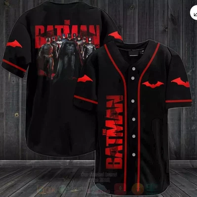 The Batman Characters Father's Day Baseball Jersey Shirt With Sewn Trim - Image 1 of 4