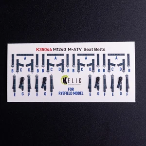 Decalcomanie 3D Cinture di Sicurezza - Interno per M1240A M-ATV RFM Kit Scala 1:35 KeliK K35044 - Foto 1 di 7