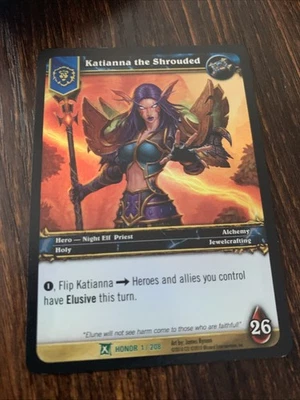 Katianna The Shrouded World Of Warcraft Tcg Fields Of Honor 1/208 FOIL - Image 1 of 2