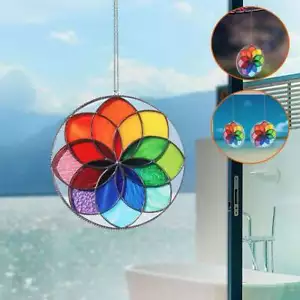 Stained Acrylic Rainbow Window Panel Hanging Suncatcher Ornament Pendant Decors - Picture 1 of 12