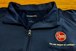 RHEEM Corp ~ Camisa deportiva suéter manga larga 1/4 con cremallera frontal ~ grande ~ NUEVA - Imagen 1 de 4