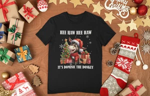 Lustiges T-Shirt Weihnachten italienischer Weihnachtsesel Dominick der Esel - Bild 1 von 9