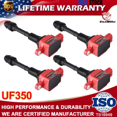 Bobina de ignição UF350 4PCS para 2002 2003-2008 Nissan X-Trail Sentra Altima 2.5L L4 - Imagem 1 de 4
