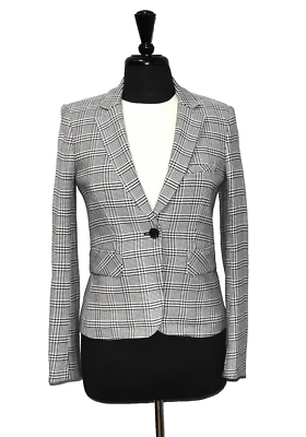 B0 NEW VERONICA BEARD Navy & White Plaid Single Button Jacket Blazer Size 2 - Image 1 of 4