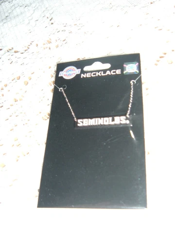 FLORIDA STATE NOLES 1 1/2" LONG X 1/4" SILVER BAR NECKLACE GAME DAY JEWELRY NU Cover