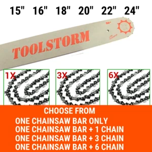 CHAINSAW BAR & CHAIN FIT GIANTZ PRO 45 52 58CC 62CC 75CC 15"16" 18" 20" 22" 24" - Picture 1 of 31