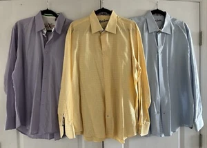 Lote de 3 camisas Robert Graham XL abotonadas amarillo púrpura y azul - Imagen 1 de 17