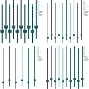 3ft / 4ft/ 5ft/ 6ft/ 7ft Fence Post 10 Pack T-Post Heavy Duty Metal Fence Posts - Picture 1 of 57