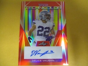 DEUCE VAUGHN 2023 VIVID TECHNICOLOR AUTOGRAPH RED PARALLEL # T-DV1 7/8 SSP