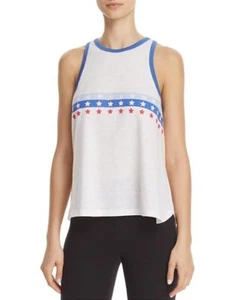 $38 Honeydew Chill Out Tank Top with Red, White, and Blue Stripes/Stars, Small - Picture 1 of 2