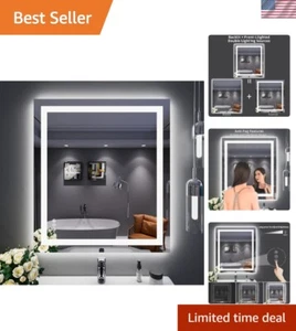 32"x36" LED Vanity Mirror - Anti-Fog, Safety Tempered Glass, Easy Install - Picture 1 of 9
