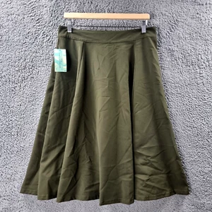 New Rock Steady Womens Midi A-line Skirt Size 1X Khaki Green - Picture 1 of 15