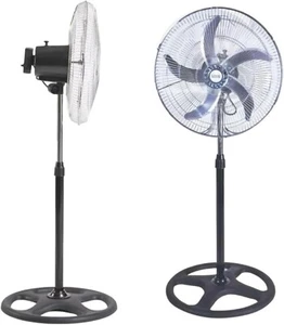 Ventilatore a Piantana Potente in Metallo, 65W, 5 Pale, Diametro 50 cm, Altezza - Foto 1 di 3