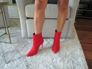 Red Suede Bootie by Schutz-Size 7B Beautiful! - Picture 1 of 7