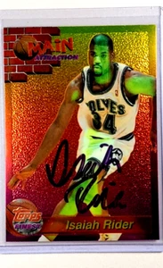 1993 1993-94 Topps Finest Main Attraction Autograph Isaiah Rider RC Auto Rookie - Picture 1 of 2