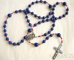 Rosario Cattolico Rosario Lapislazzuli, Perline Semi Vintage & Argento Sterling - Foto 1 di 3